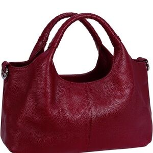 Chic Burgundy Leather Crossbody Bag EUC